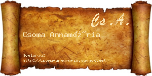 Csoma Annamária névjegykártya